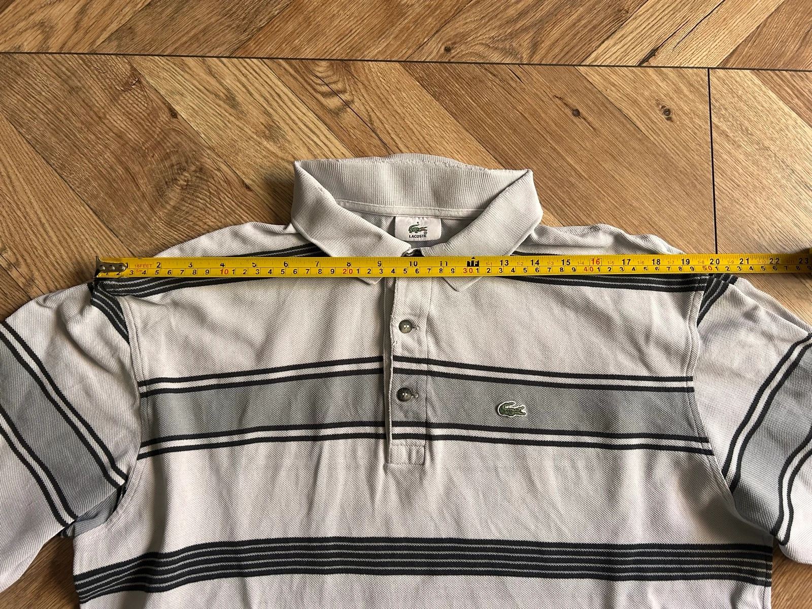 Lacoste long-sleeved striped polo – Size 6 (XL) - Vintage – photo 12
